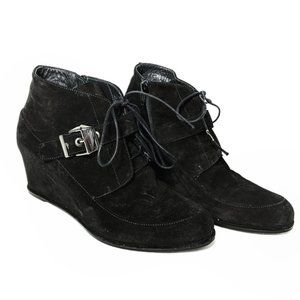 Stuart Weitzman • Suede Wedge Ankle Boots